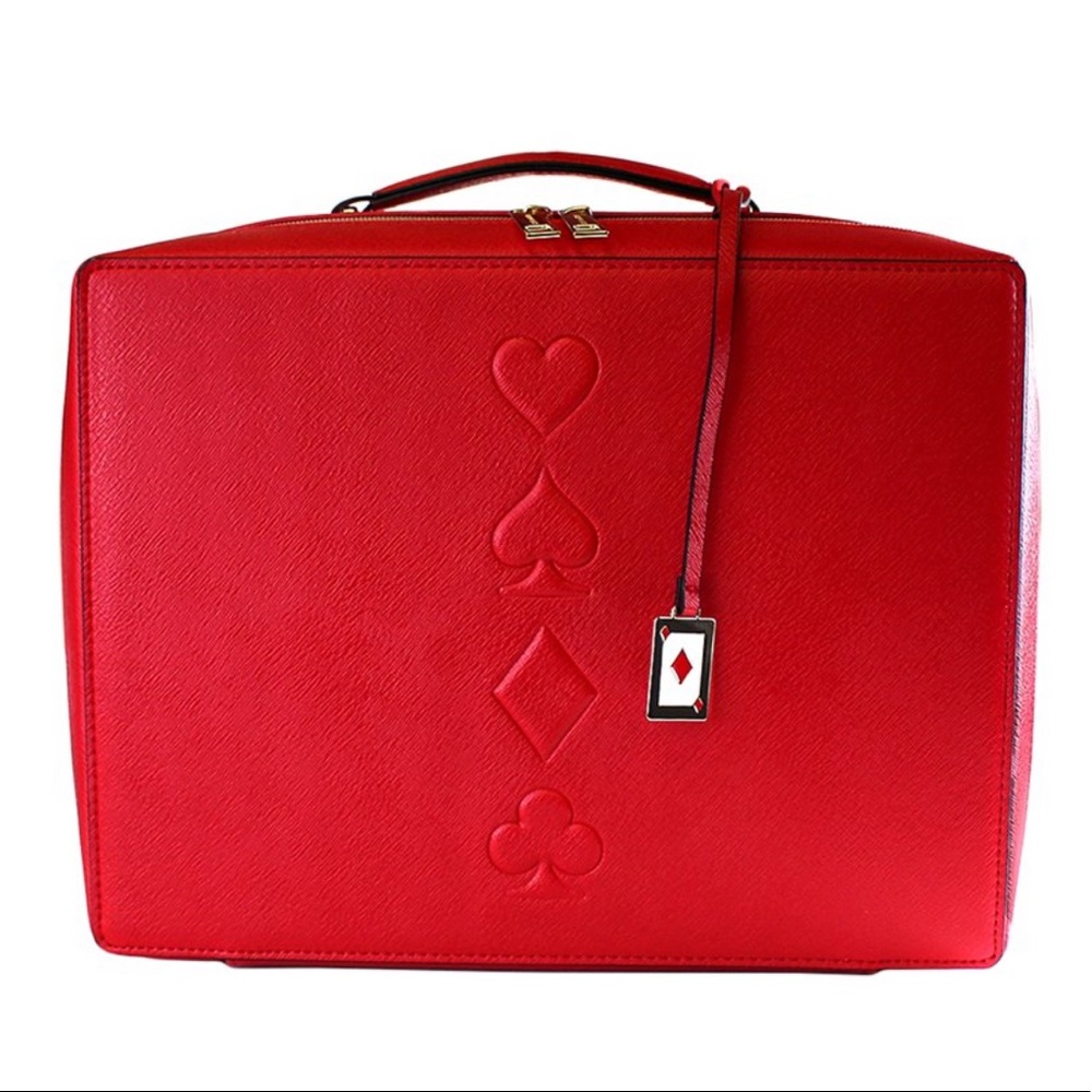 Estee Lauder Red Playing Cards Symbols Cosmetic Makeup Case Travel Bag
